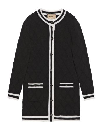 Gucci Women's Extra Fine Wool Piquet Coat Black