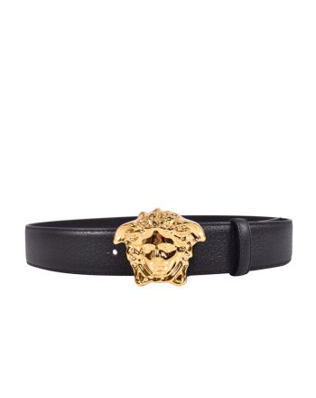 Versace La Medusa Leather Belt Classic Black