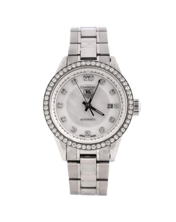 Carrera Caliber 9 Automatic Watch Stainless Steel with Diamond Bezel and Markers and Mother of Pearl 28