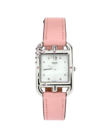 Cape Cod Quartz Watch Stainless Steel and Leather with Rose Sapphires, Diamonds and Mother of Pearl 23