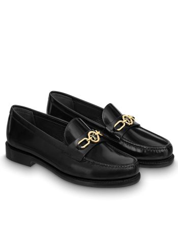 Louis Vuitton Women's Chess Flat Loafer Black