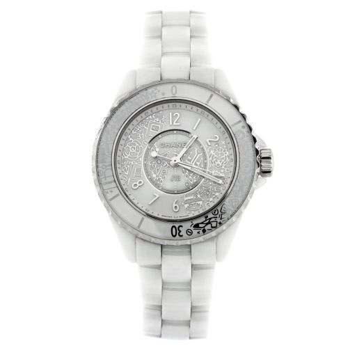 J12-20 Limited Edition Quartz Watch Ceramic and Stainless Steel with Diamonds 33